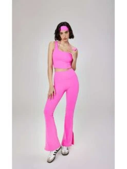 Flare Solid Color Sporty Pants
