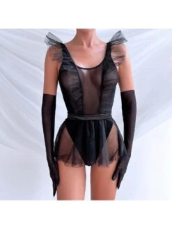See Through High Rise A-line Sexual Bodysuit