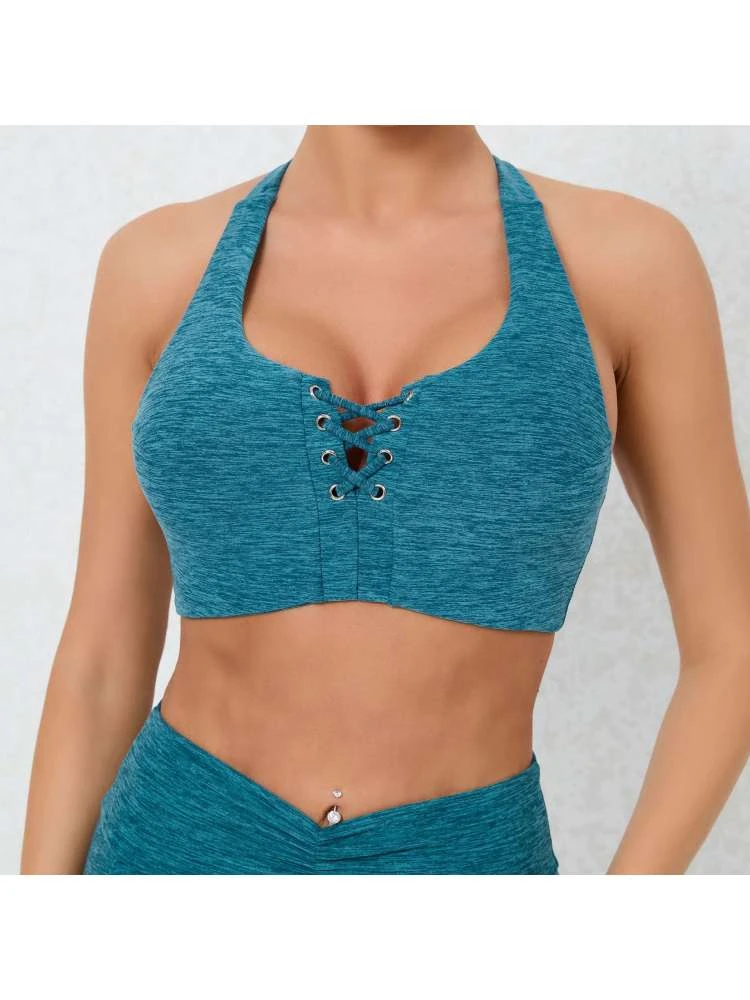 Solid Color Spaghetti Straps Cropped Sporty Top