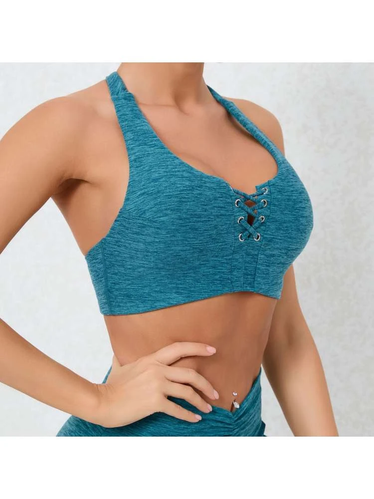 Solid Color Spaghetti Straps Cropped Sporty Top - Image 2