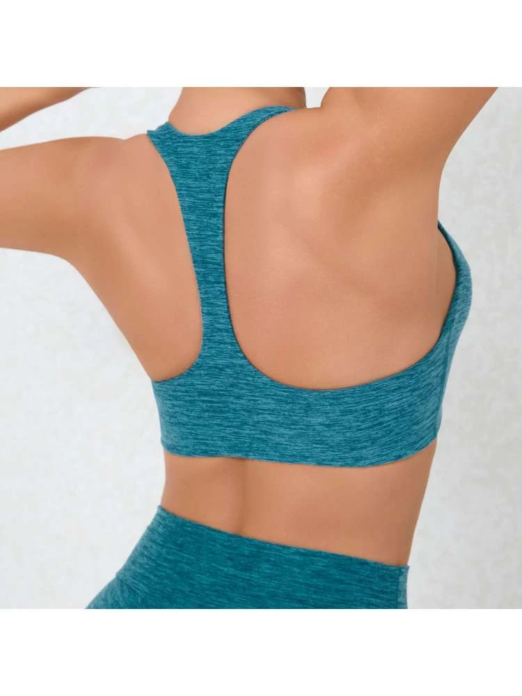Solid Color Spaghetti Straps Cropped Sporty Top - Image 3