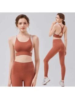 Contrast Color High Rise Skinny Yoga Sets