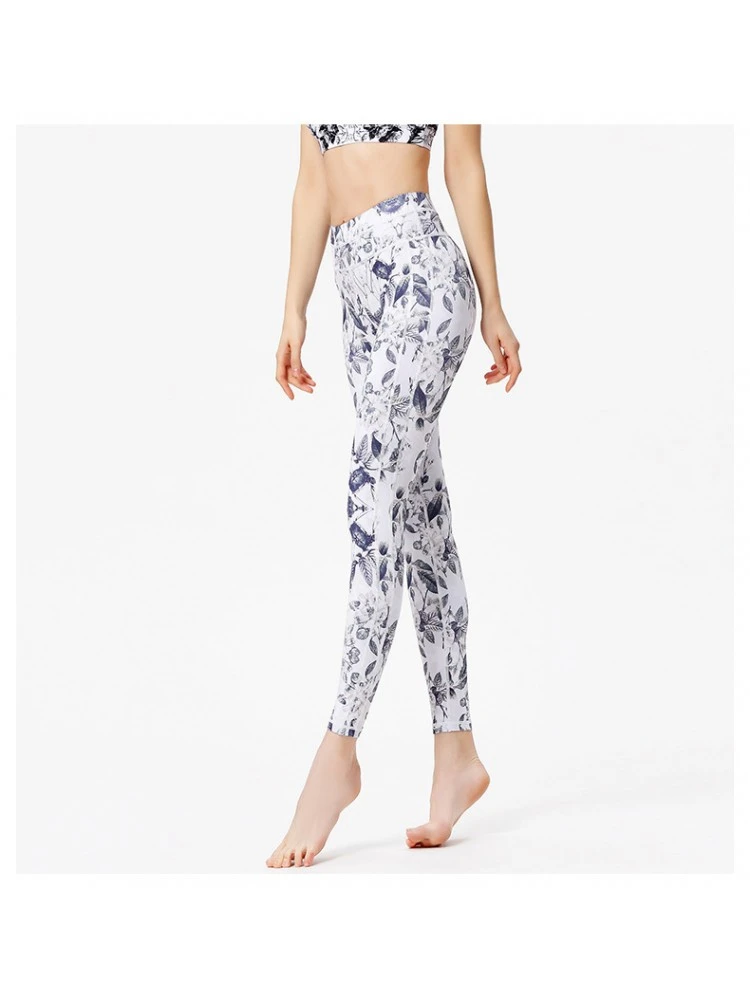 Irregular Print High Rise Sporty Leggings - Image 2