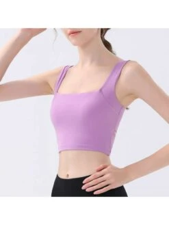 Solid Color Sleeveless Backless Tank & Top