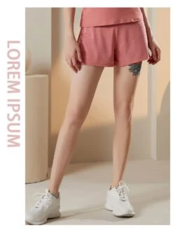 Solid Color Mid-rise Loose Yoga Short