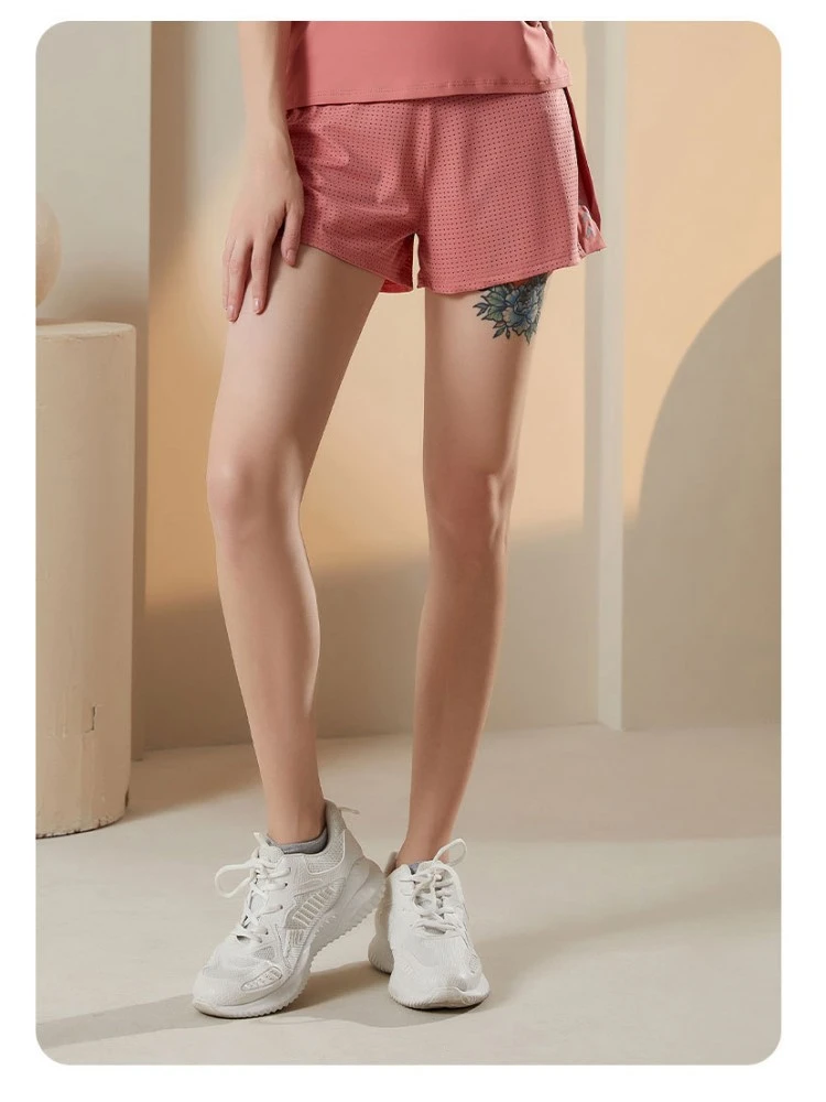 Solid Color Mid-rise Loose Yoga Short - Image 2