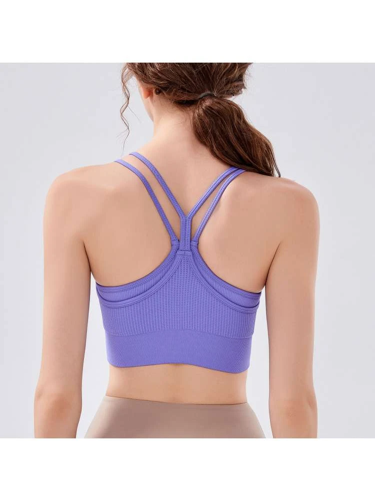 Solid Color Spaghetti Straps Fake 2 Pieces Top - Image 4