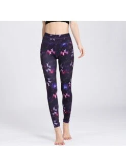 Elf Print High Rise Skinny Sporty Leggings