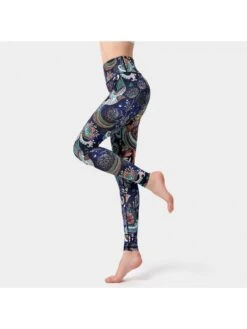 Bird Pattern High Rise Skinny Sporty Leggings