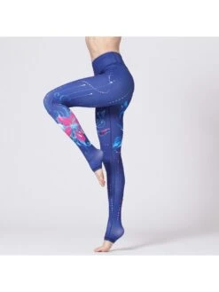 Floral Print High Rise Slim Sporty Leggings