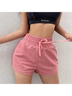 Drawstring High Rise Yoga Short Pants