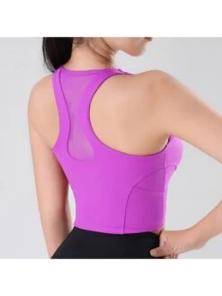 Hollow-out Solid Color Skinny Tank & Top