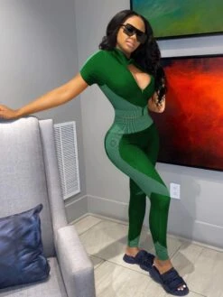 Print Register Short Sleeve Skinny Tracksuit Set